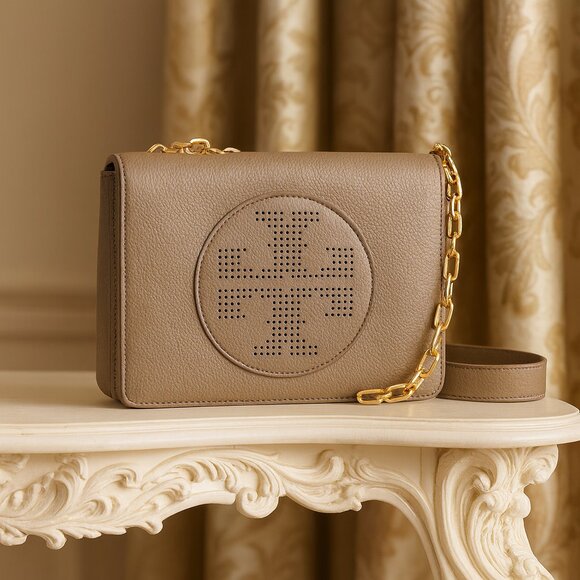Tory Burch Handbags - Tory Burch Pebbled Leather Perforated Logo Crossbody W/ A Dust Bag